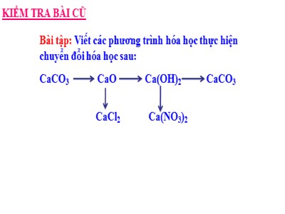 Bài giảng môn Hóa học Lớp 9 - Tiết 14, Bài 9: Tính chất hóa học của muối
