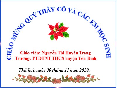 Bài giảng Đại số 9 - Bài 4: Đường thẳng song song và đường thẳng cắt nhau - Năm học 2020-2021 - Nguyễn Thị Huyền Trang