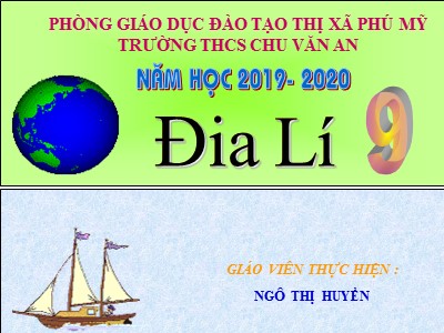 Bài giảng Địa lí Lớp 9 - Tiết 23, Bài 20: Vùng Đồng bằng sông Hồng - Năm học 2019-2020 - Ngô Thị Huyền