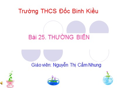 Bài giảng Sinh học Lớp 9 - Bài 25: Thường biến - Nguyễn Thị Cẩm Nhung