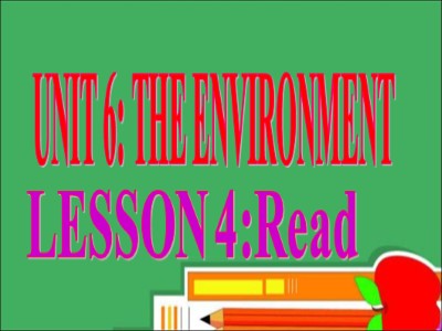 Bài giảng Tiếng Anh Lớp 9 - Unit 6: The environment - Lesson 4: Read
