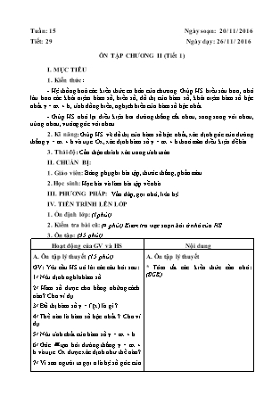 Giáo án Đại số Lớp 9 - Tuần 15 - Năm học 2016-2017