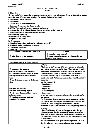 Giáo án Tiếng Anh Lớp 9 - Period 55+56