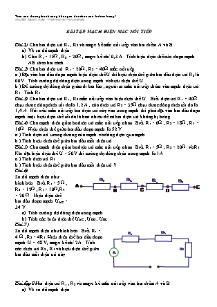 Bài tập Vật lý 9: Mạch điện nối tiếp