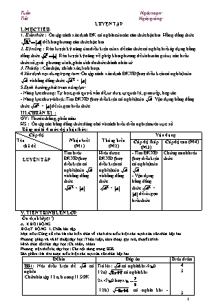 Giáo án Đại số Lớp 9 - Tiết 3: Luyện tập