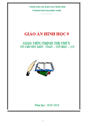 Giáo án Hình học Lớp 9 - Chương trình học kỳ I - Năm học 2019-2020 - Trịnh Thị Thủy