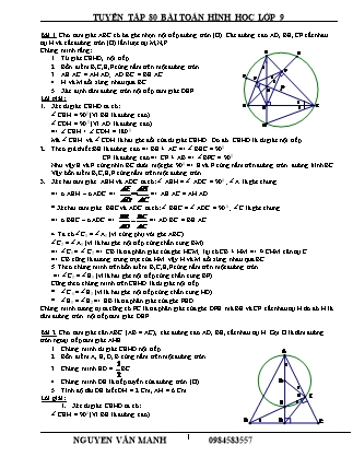 Tuyển tập 80 bài toán hình học Lớp 9