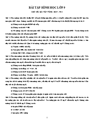 Giáo án Dạy thêm Hình học Lớp 9 - Chủ đề: Bài tập tổng hợp (Phần 3)
