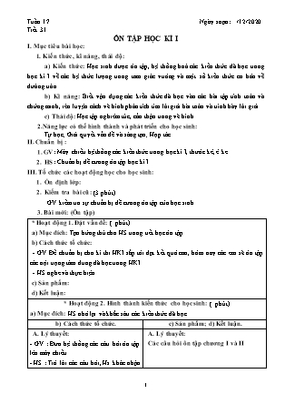 Giáo án Hình học Khối 9 - Tuần 17 - Năm học 2020-2021