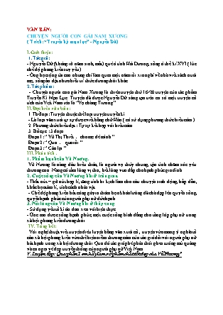 Giáo án Ngữ văn Lớp 9 - Bài 4: Văn bản Chuyện người con gái Nam Xương (Trích: “Truyền kỳ mạn lục” - Nguyễn Dữ)