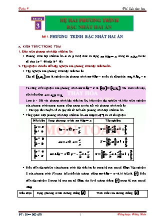 Tài liệu dạy học Hình học + Đại số Lớp 9 - Chương trình học kỳ II