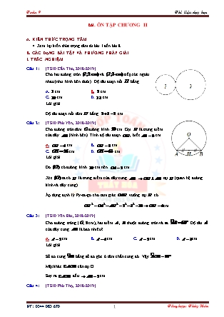 Tài liệu dạy học Hình học Lớp 9 - Chương 2: Đường tròn - Bài: Ôn tập Chương 2