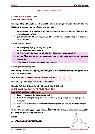 Tài liệu dạy học Hình học Lớp 9 - Chương 3: Góc với đường tròn - Bài 6: Cung chứa góc