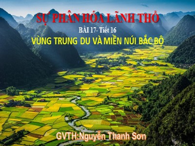 Bài giảng Địa lí Lớp 9 - Tiết 16, Bài 17: Vùng trung du và miền núi Bắc Bộ - Nguyễn Thanh Sơn