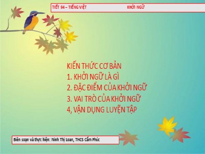 Bài giảng Ngữ văn Lớp 9 - Tiết 94: Tiếng Việt: Khởi ngữ - Ninh Thị Loan