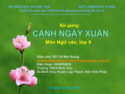 Bài giảng Ngữ văn Lớp 9 - Văn bản Cảnh ngày xuân - Đỗ Thị Mai Hoàng