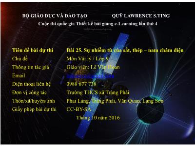 Bài giảng Vật lí Lớp 9 - Bài 25: Sự nhiễm từ của sắt, thép, nam châm điện - Lê Văn Hoan