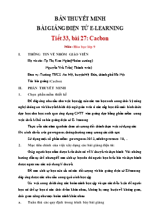 Bài thuyết trình Hóa học Lớp 9 - Tiết 33, Bài 27: Cacbon - Tạ Thị Kim Ngân