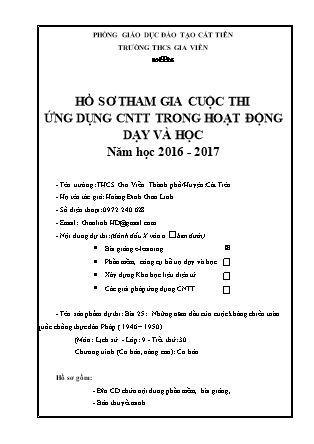 Bài thuyết trình Lịch sử Lớp 9 - Bài 25: Những năm đầu của cuộc kháng chiến toàn quốc chống thực dân Pháp (1946-1950) - Hoàng Đinh Giao Linh