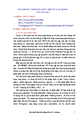 Bài thuyết trình Toán Lớp 9 - Tiết 57: Hệ thức Vi-ét và ứng dụng - Nguyễn Thị Diễm Hằng