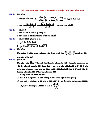 Đề chọn học sinh giỏi cấp huyện môn Toán Lớp 9 - Năm học 2019-2020 - Phòng GD&ĐT Đức Cơ (Có đáp án)