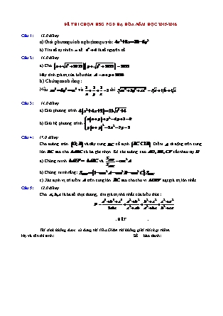 Đề thi chọn học sinh giỏi cấp tỉnh môn Toán Lớp 9 - Năm học 2015-2016 - Phòng GD&ĐT Hạ Hòa (Có đáp án)