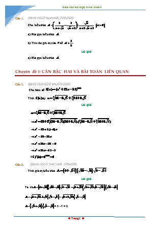 Chuyên đề bồi dưỡng học sinh giỏi môn Toán Lớp 9 - Bộ 1