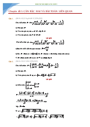 Chuyên đề bồi dưỡng học sinh giỏi môn Toán Lớp 9 - Bộ 2