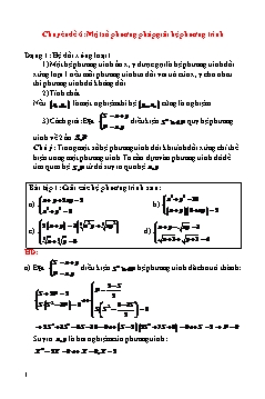 Chuyên đề bồi dưỡng Toán Lớp 9 - Chuyên đề 6: Một số phương pháp giải hệ phương trình Chuyên đề bồi dưỡng Toán Lớp 9 - Chuyên đề 6: Một số phương pháp giải hệ phương trình