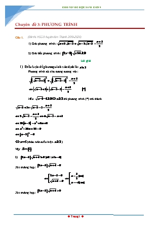 Chuyên đề học sinh giỏi môn Toán 9 - Chuyên đề 3: Phương trình (Có đáp án) Chuyên đề học sinh giỏi môn Toán 9 - Chuyên đề 3: Phương trình (Có đáp án)