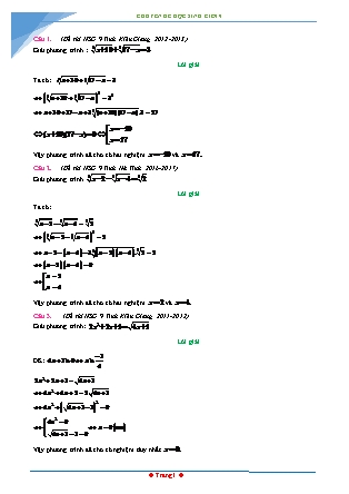 Chuyên đề học sinh giỏi môn Toán Lớp 9 - Chuyên đề 3: Phương trình (Có đáp án)