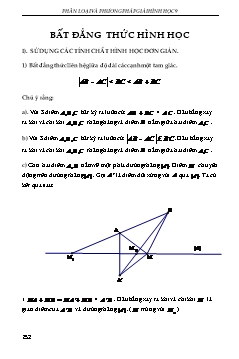 Phân loại và phương pháp giải Hình học 9 - Chương 10: Bất đẳng thức hình học