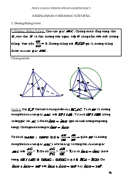 Phân loại và phương pháp giải Hình học 9 - Chương 6: Những định lý hình học nổi tiếng