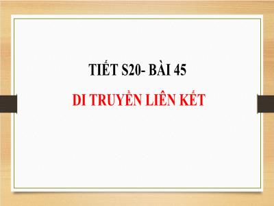 Bài giảng Khoa học tự nhiên 9 (Sinh học) Sách Kết nối tri thức - Bài 45: Di truyền liên kết - Phạm Thị Yến