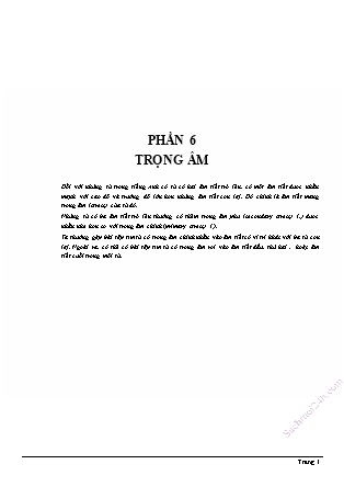 Tài liệu ôn tập Tiếng Anh - Phần 6: Trọng âm - Trần Thu Hường
